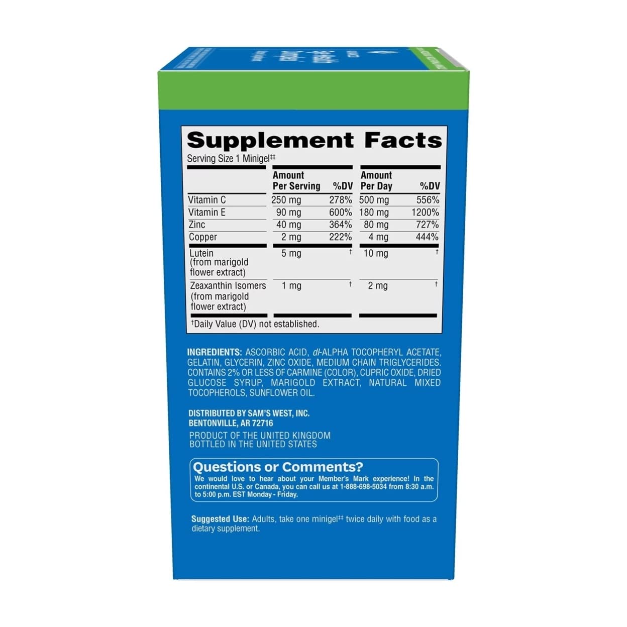 Members Mark Advanced Eye Health Softgels 210 Count