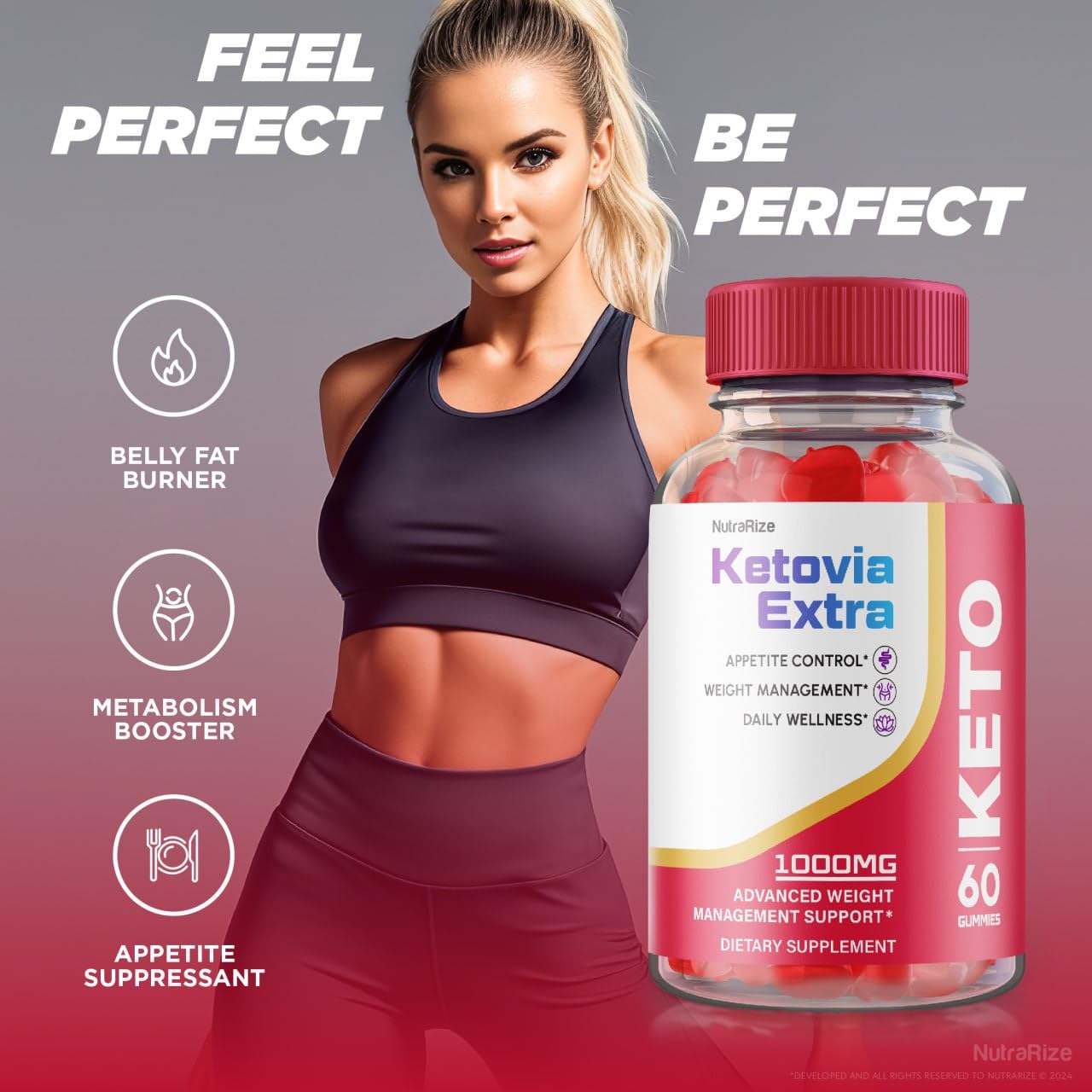 NutraRize Ketovia Extra ACV Gummies, 120 Gummies