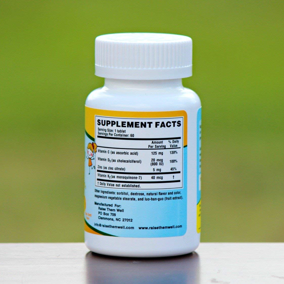 Raise Them Well Kids Vitamin C & Immune Support Capsule 60 Count