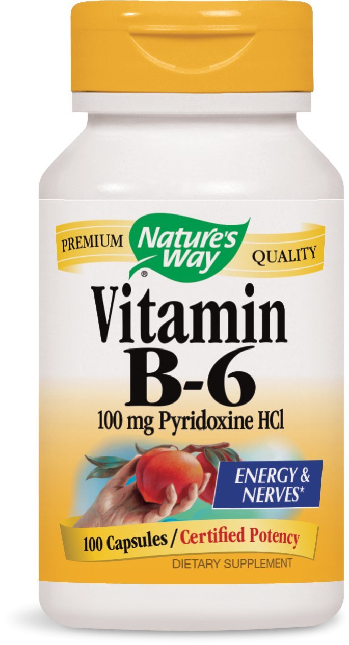 Nature's Way Vitamin B-6 100 mg Capsules, 200 Count