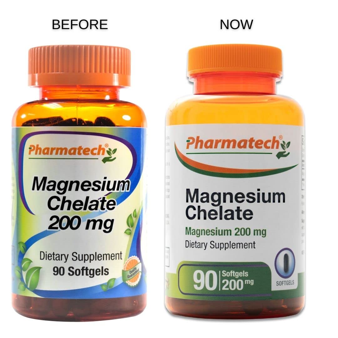 PHARMATECH Magnesium Glycinate Chelate 200 mg Softgels, 90 Count