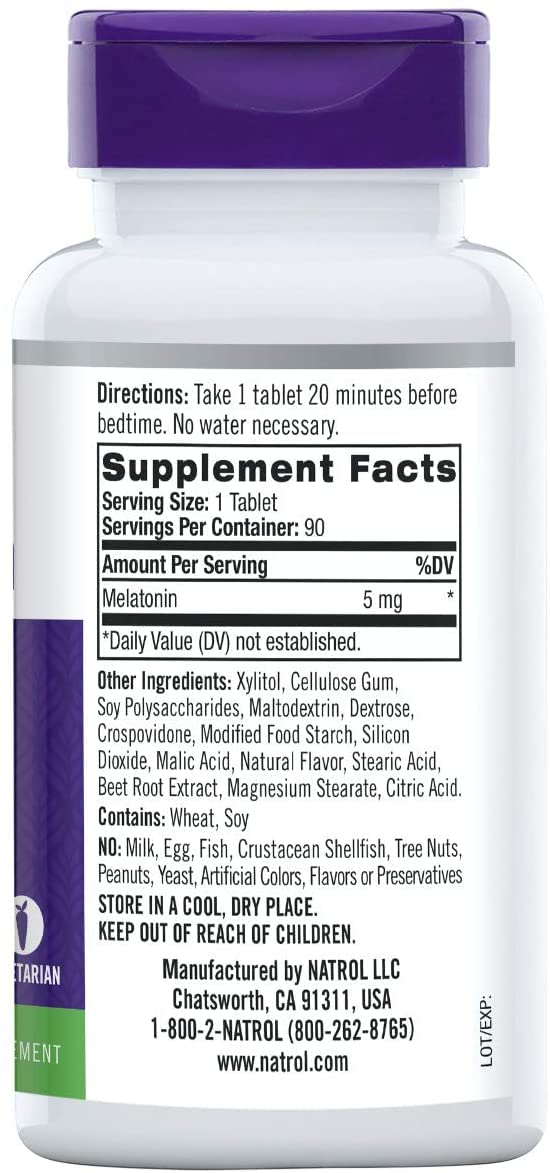 Natrol Melatonin Fast Dissolve 5 mg 90 Tablets