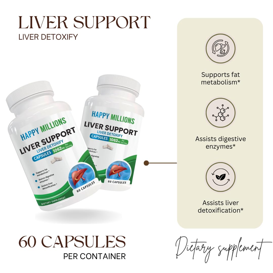 HAPPY MILLIONS Liver Support Supplement Capsule, 60 Count