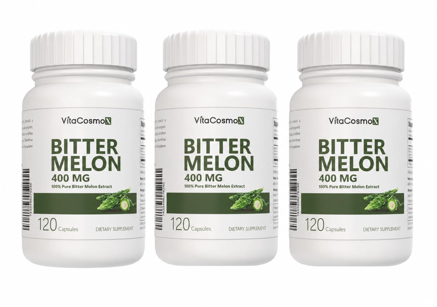 VitaCosmoX Bitter Melon Root 400 mg Capsule, 120 Vegan Capsules
