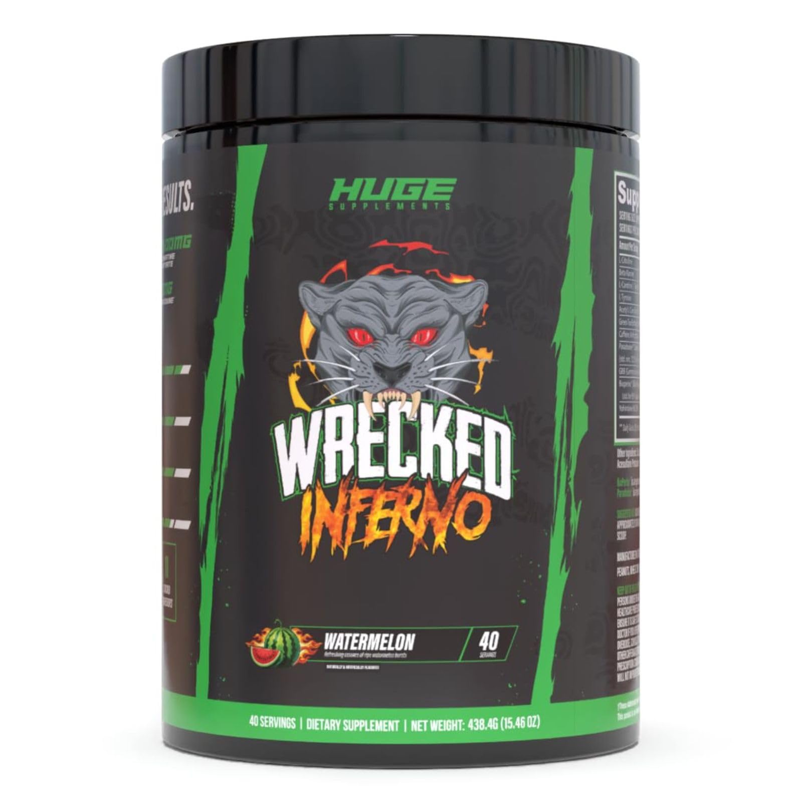 Huge Supplements Wrecked Inferno Thermogenic Pre Workout Powder, 15.5 oz