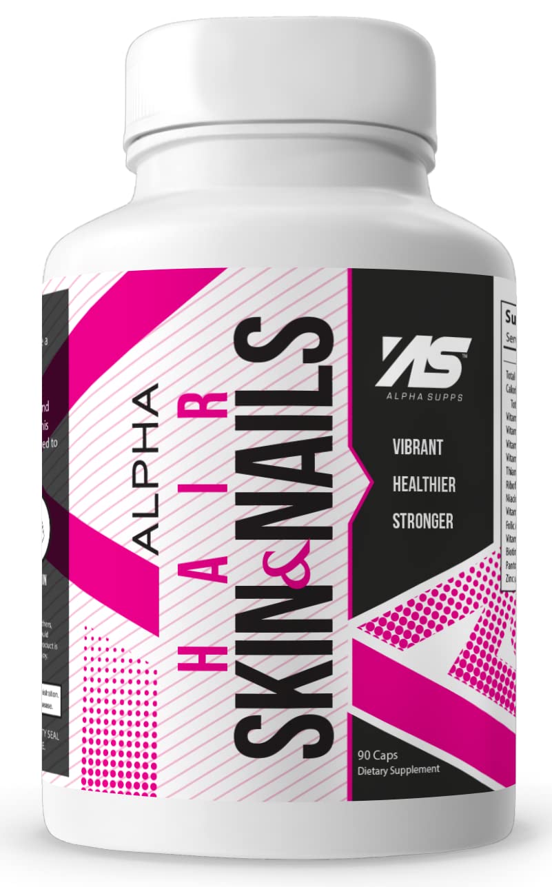 Alpha Supps Hair, Skin, and Nails Supplement, 90 Capsules