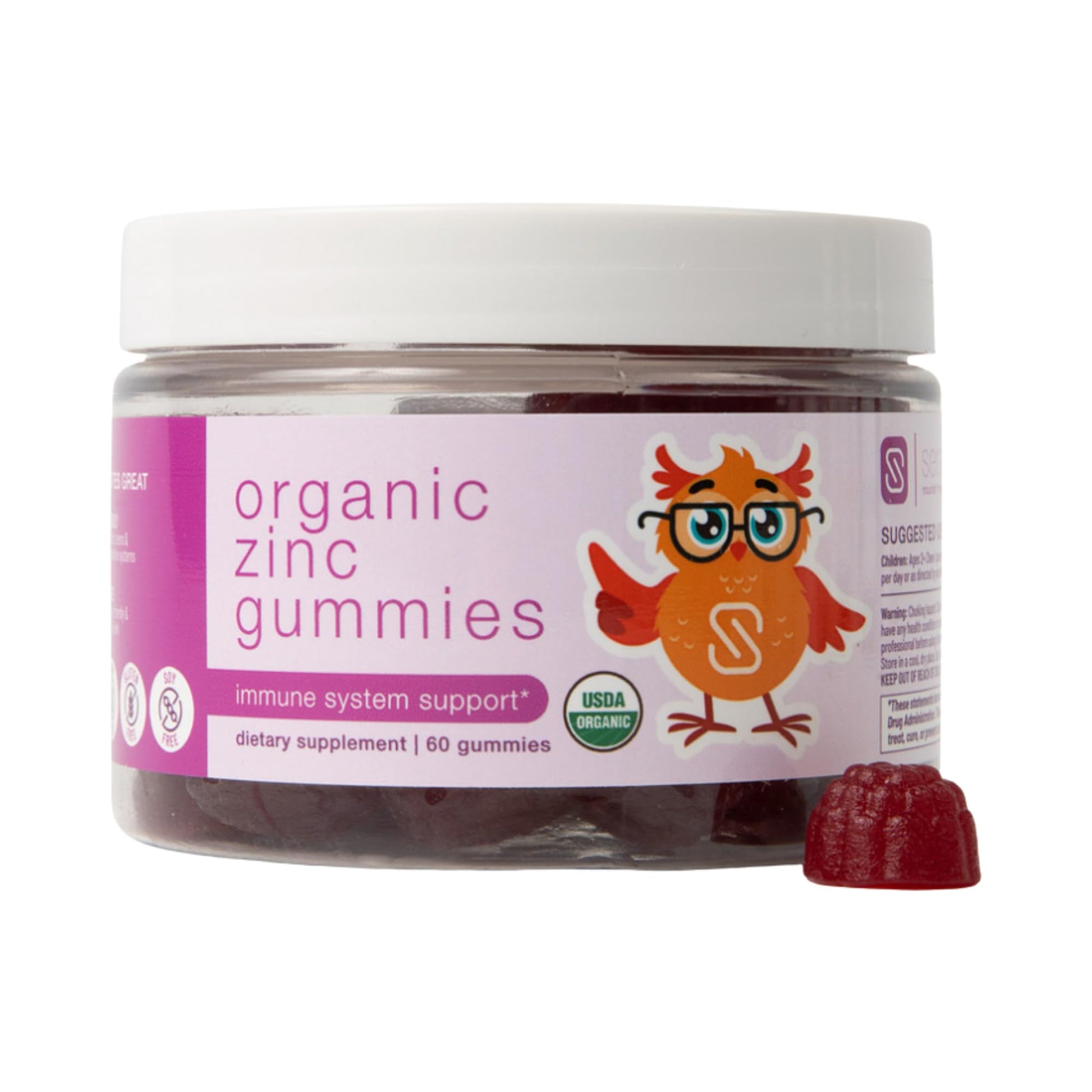 Serawise Organic Zinc Gummies 60-count