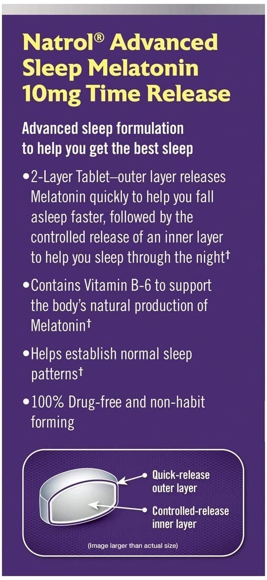 Natrol Advanced Sleep Maximum Strength 10 mg Melatonin, 60 Tablets