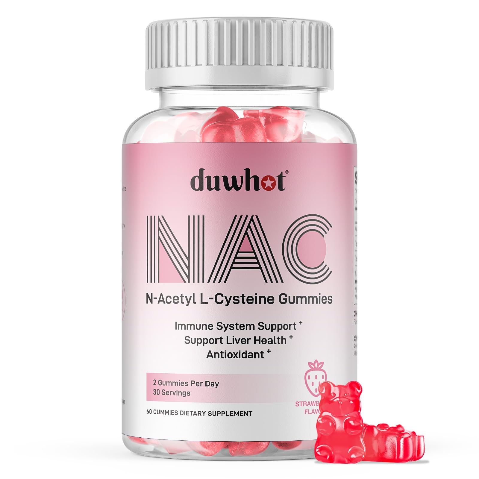 duwhot NAC Gummies 600mg for Kids & Adults, 60 Count