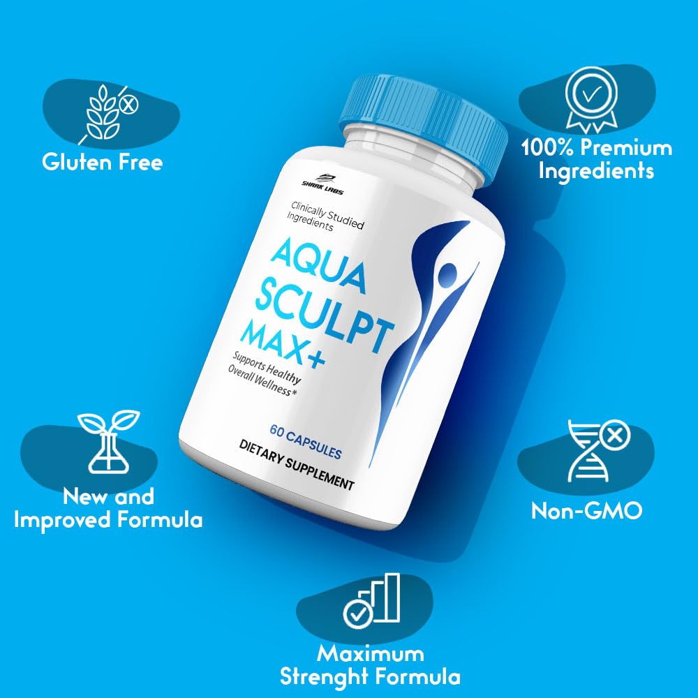 Shark Labs Aqua Max+ Advanced Formula Supplement, AquSculpt Max Capsules, 60 Count