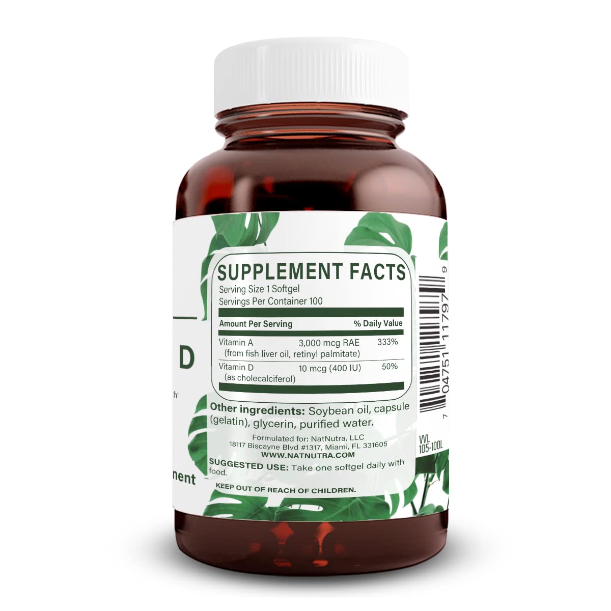 Natural Nutra Vitamin A and D Softgel 100 Softgels