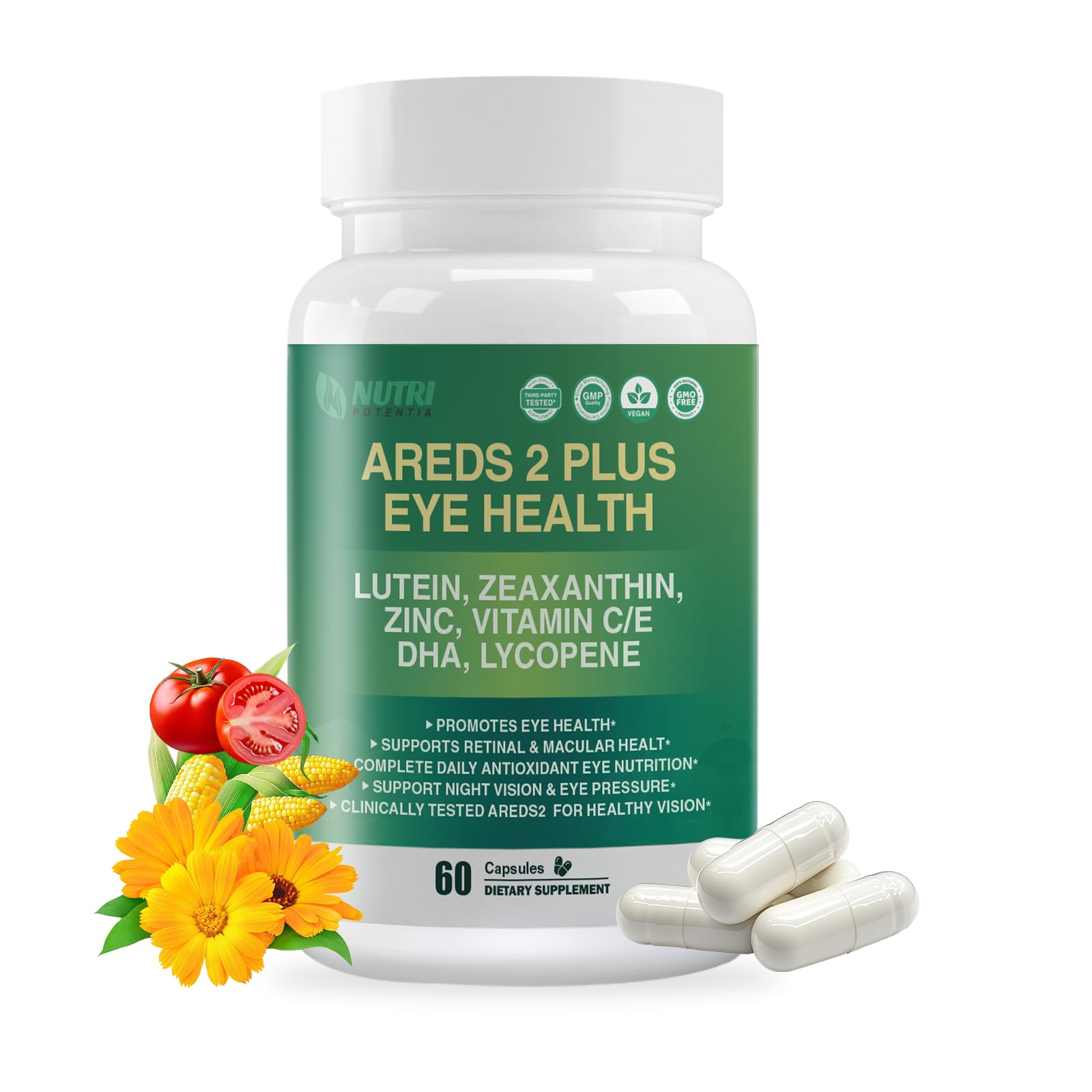 NUTRI POTENTIA AREDS 2 Plus Eye Vitamin Supplement Capsules 60 Count