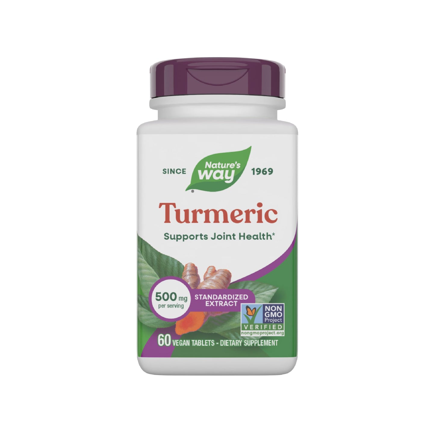 Nature's Way Turmeric Premium Extract Supports Joint Health*, Standardized to 95% Curcuminoids, 500 mg Serving, Non-GMO Project Verified Supplements, 60 Tablets