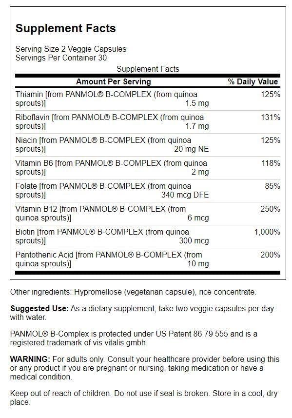 Swanson Real Food Vitamin B-Complex 60 Capsules