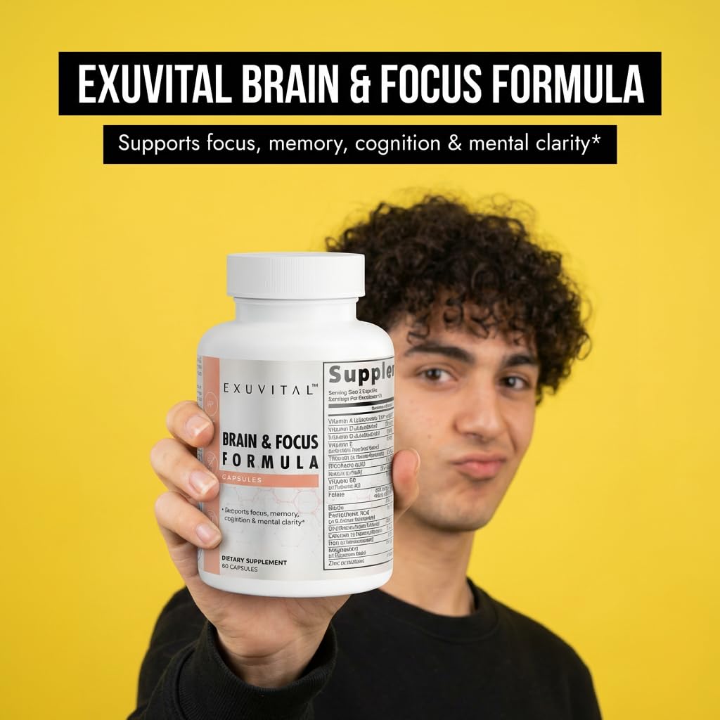 EXUVITAL Brain & Focus Formula Capsules 60 Count
