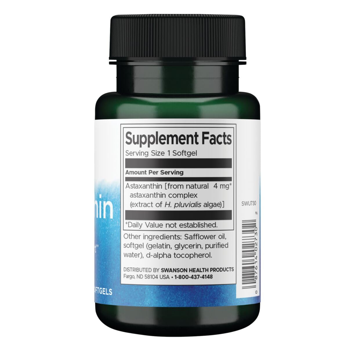 Swanson Astaxanthin Eye, Brain, and Skin Health Antioxidant Supplement Softgels 60
