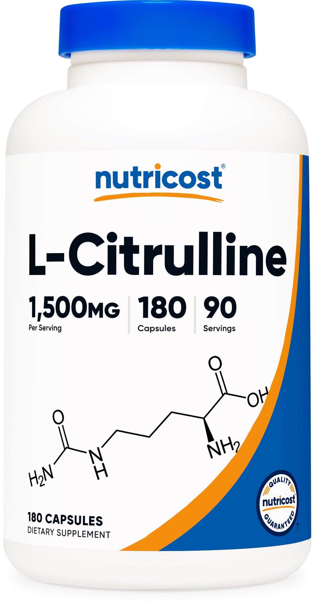 Nutricost L-Citrulline 1500mg, 180 Capsules