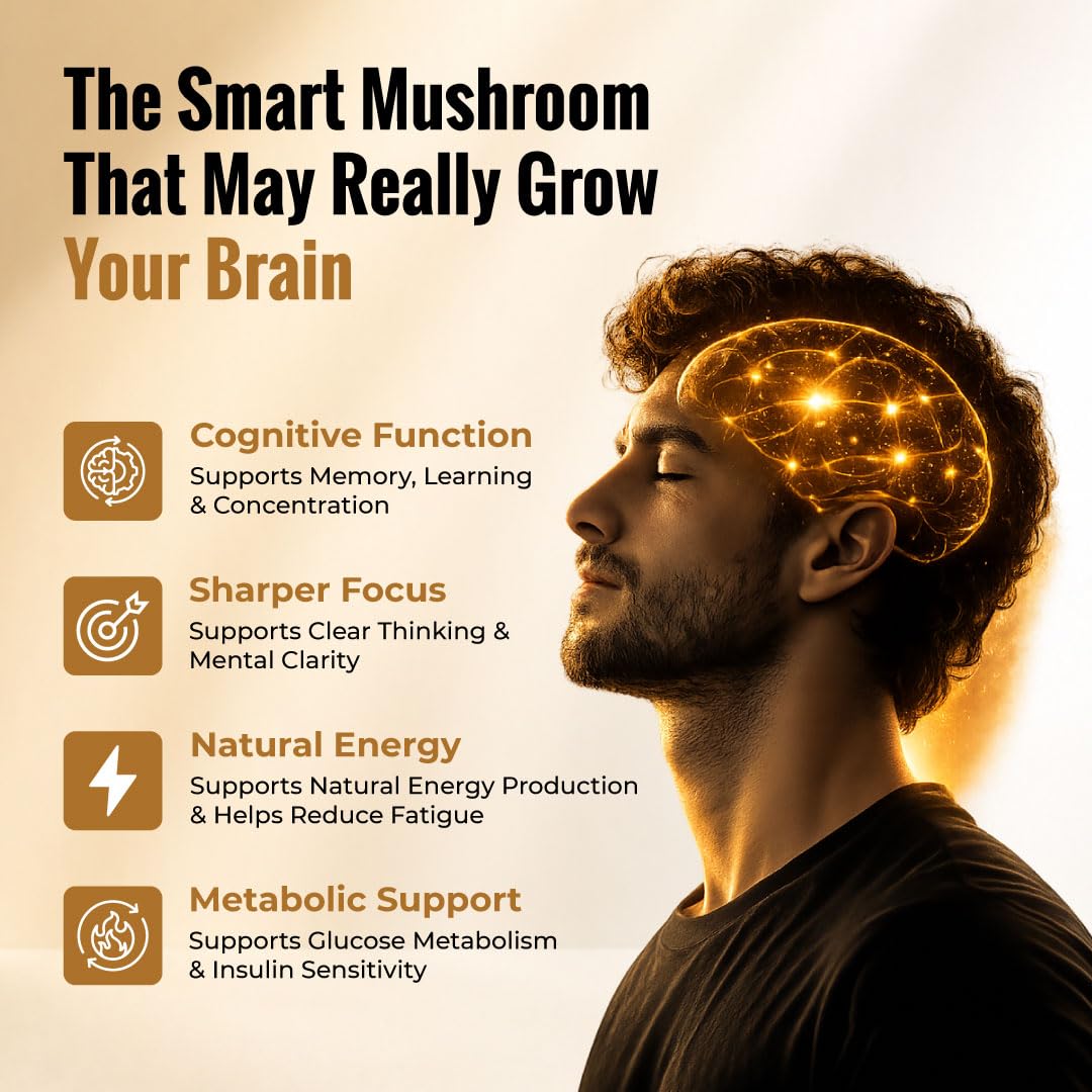 NooMost Lions Mane Supplement Organic Capsules With Ginkgo Biloba – Cognitive Health, Focus & Memory Support – Natural Superfood for Brain, Energy & Immune Health – Non-GMO – 60 Capsules