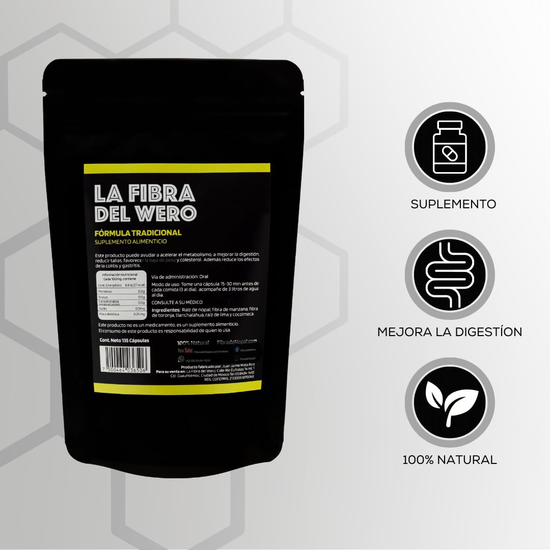 La Fibra del Wero Cactus Fiber with Pink Grapefruit Capsule, 1 Capsule
