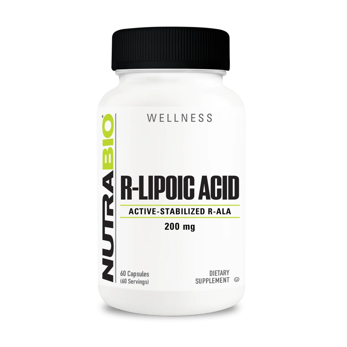 NutraBio R-Lipoic Acid Supplement Capsules, 60 Count