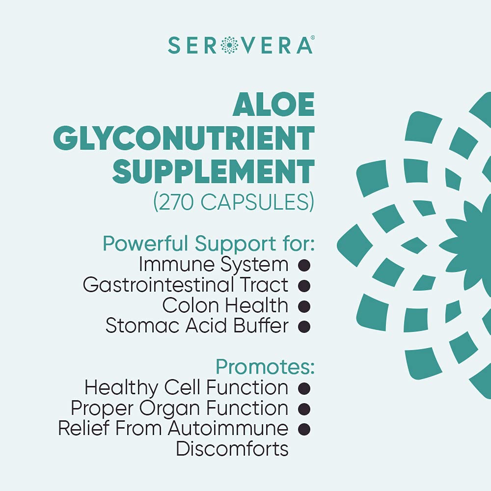 SEROVERA AMP Organic Aloe Glyconutrient Supplement Capsule, 270 Count