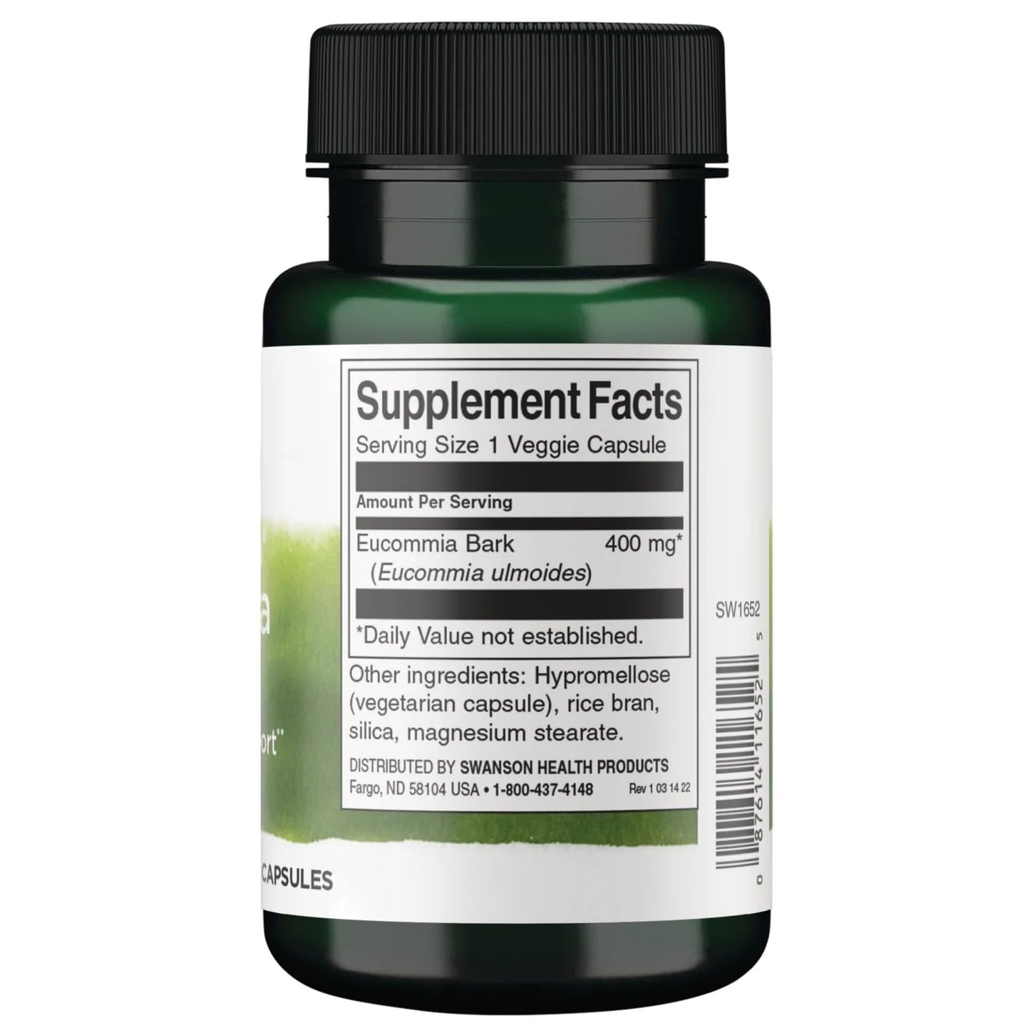 Swanson Full Spectrum Eucommia Bark 400 mg 60 Capsules