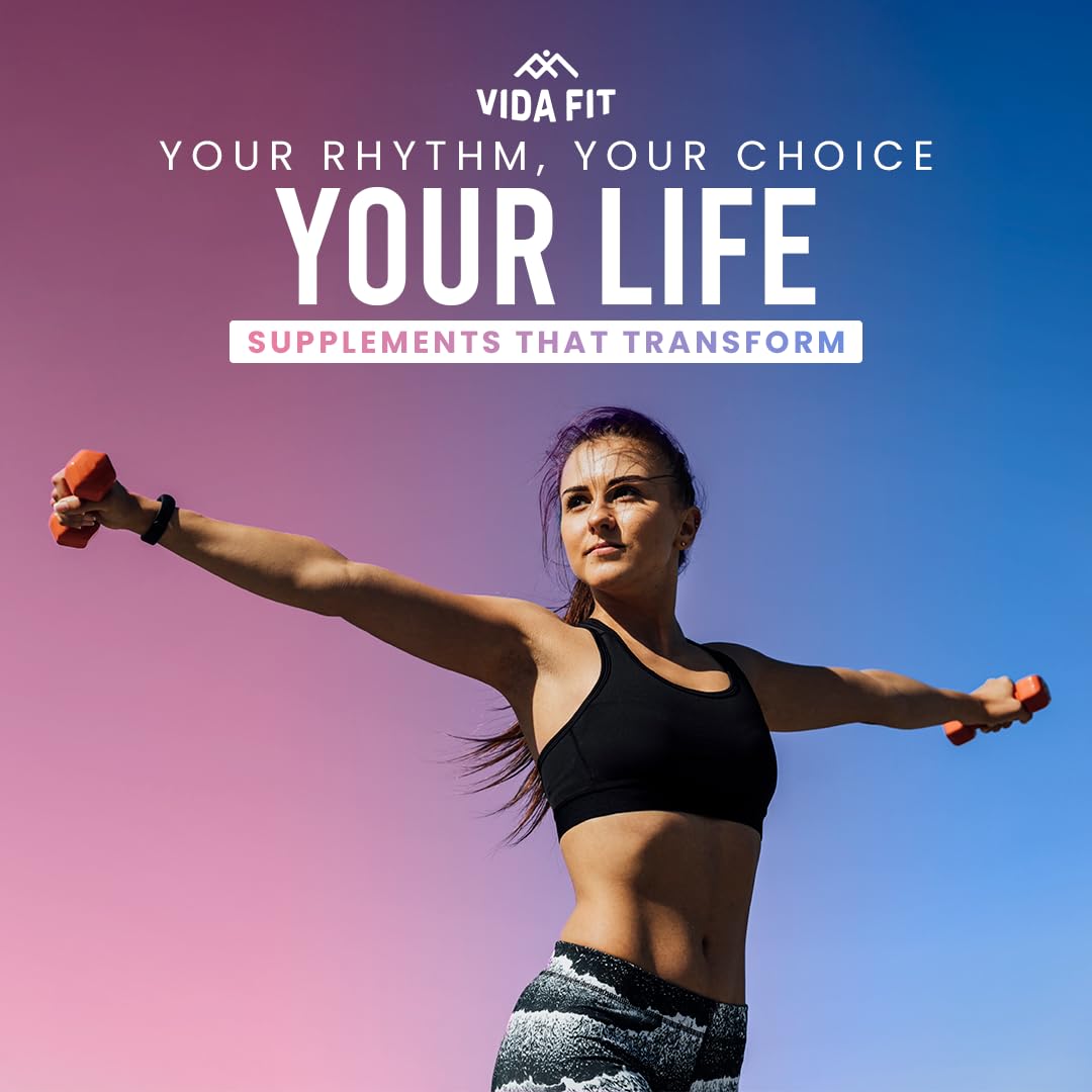 Vida Fit Good Night Natural Sleep Aid (60 Capsules) & Micronized Creatine Monohydrate Powder (150 g) Bundle