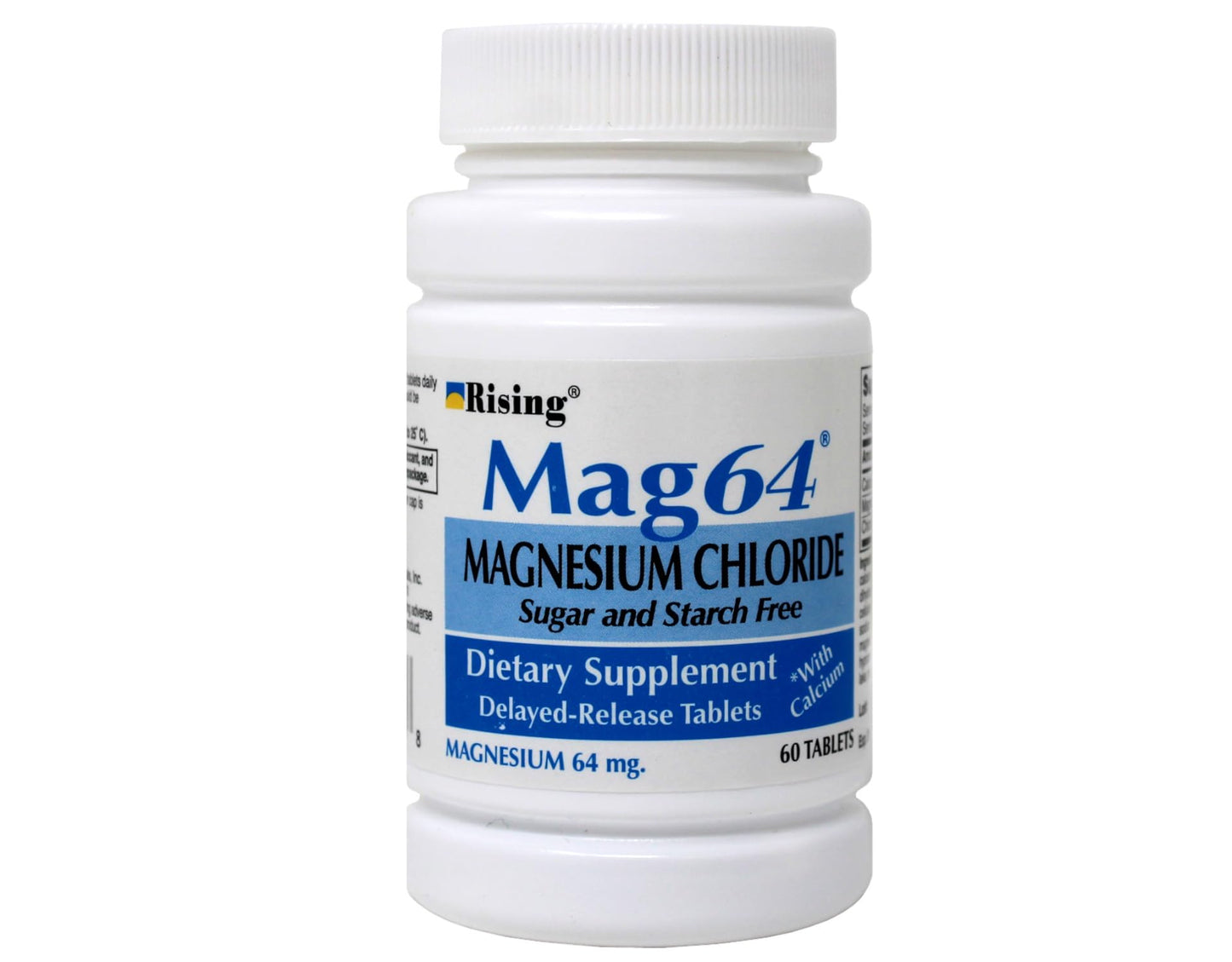 Rising Mag64 Magnesium Chloride Dietary Supplement Delayed-Release Tablets 64 mg, 120 Tablets