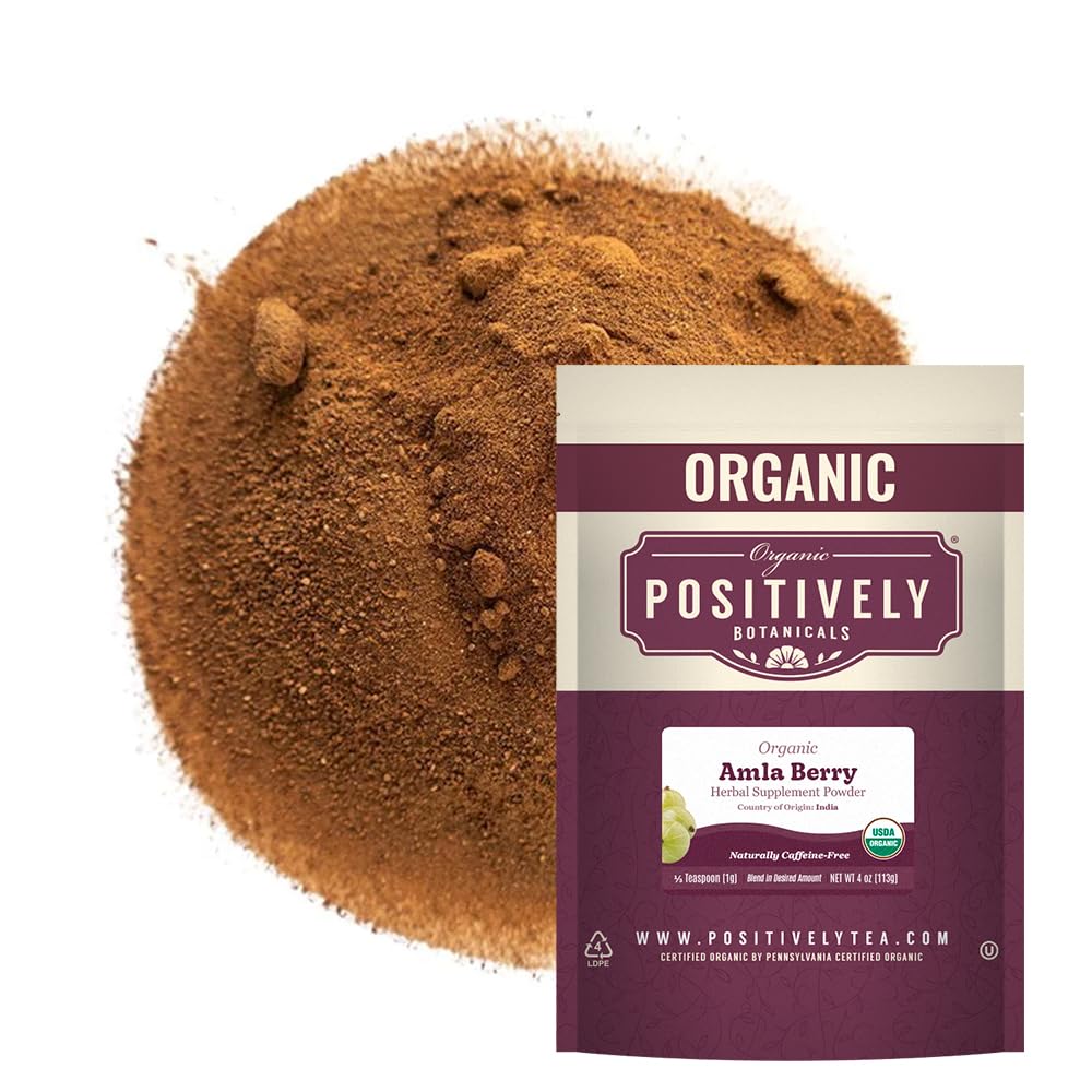 Organic Positively Tea Company Amla Berry Powder, 4 Ounce