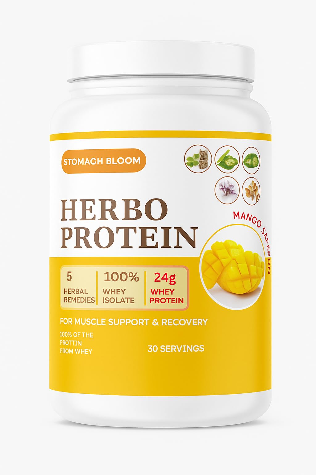 Nano Meda Herbo Protein 100% Whey Protein Isolate Powder, 30 Servings