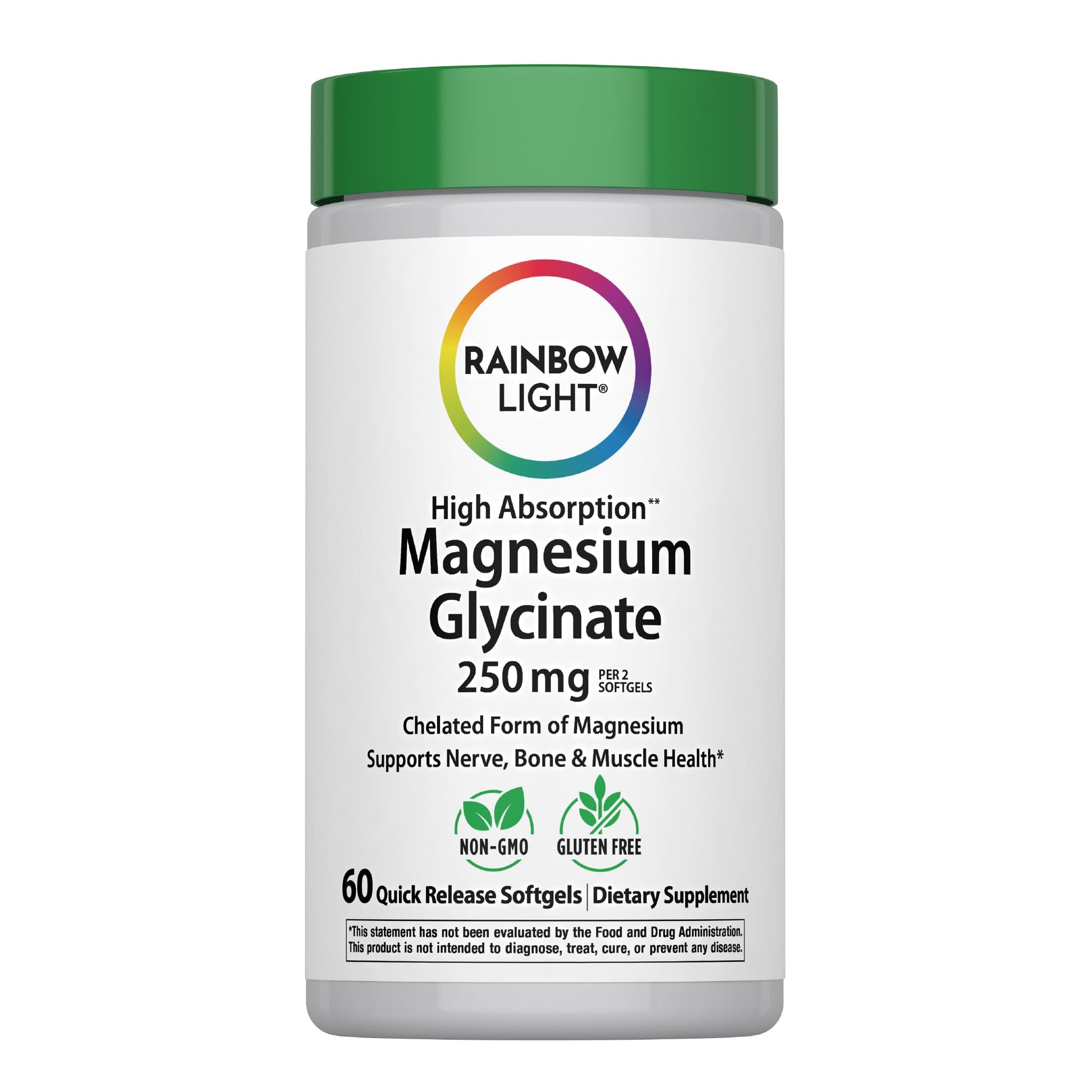 Rainbow Light Magnesium Glycinate 250 mg Softgels, 60 Count