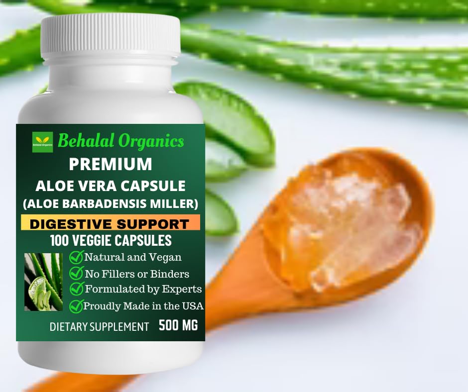 Behalal Organics Aloe Vera Quick Release Capsules, 100 Capsules