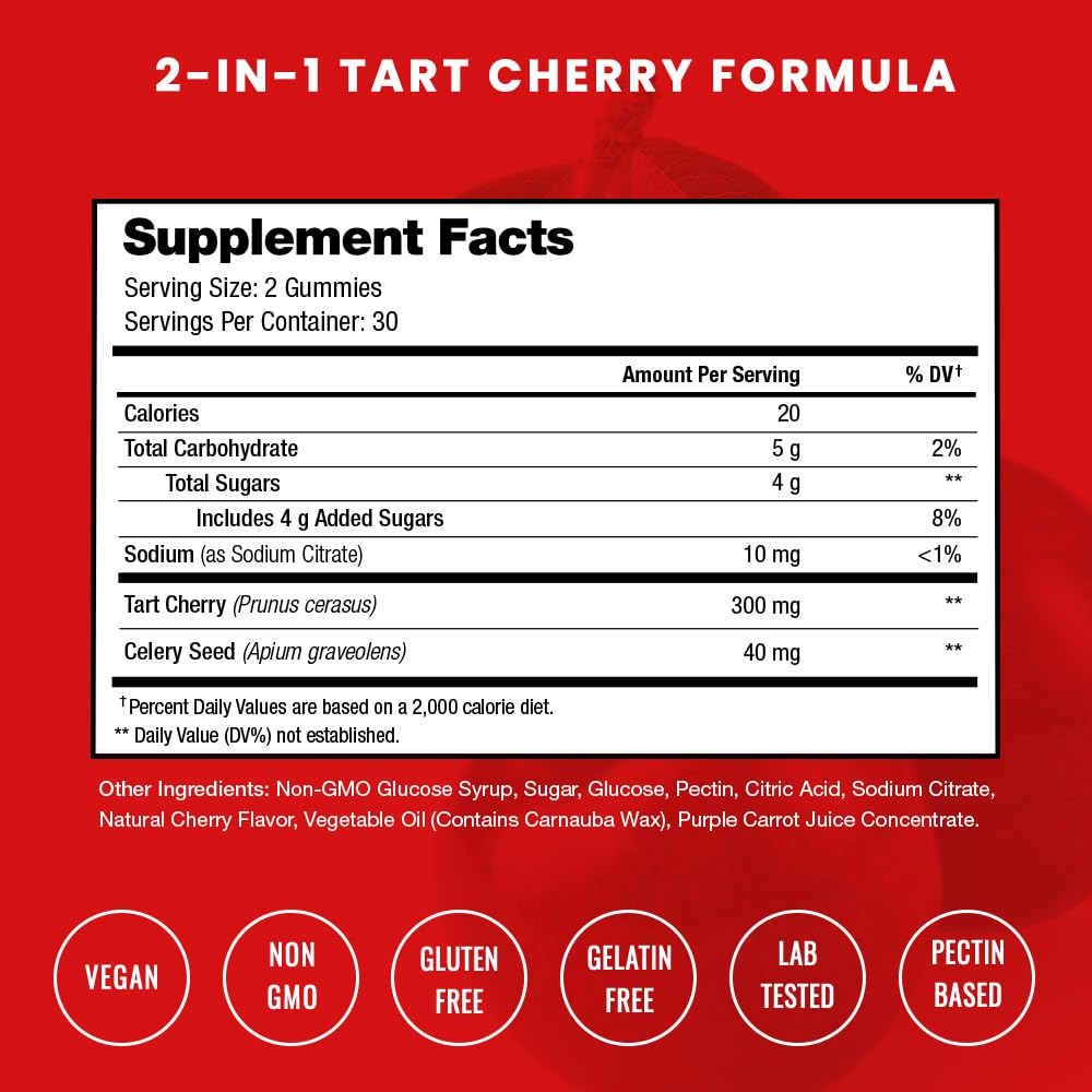 NutraChamps Tart Cherry Gummies & Beet Root Powder Gummy, 2 Count