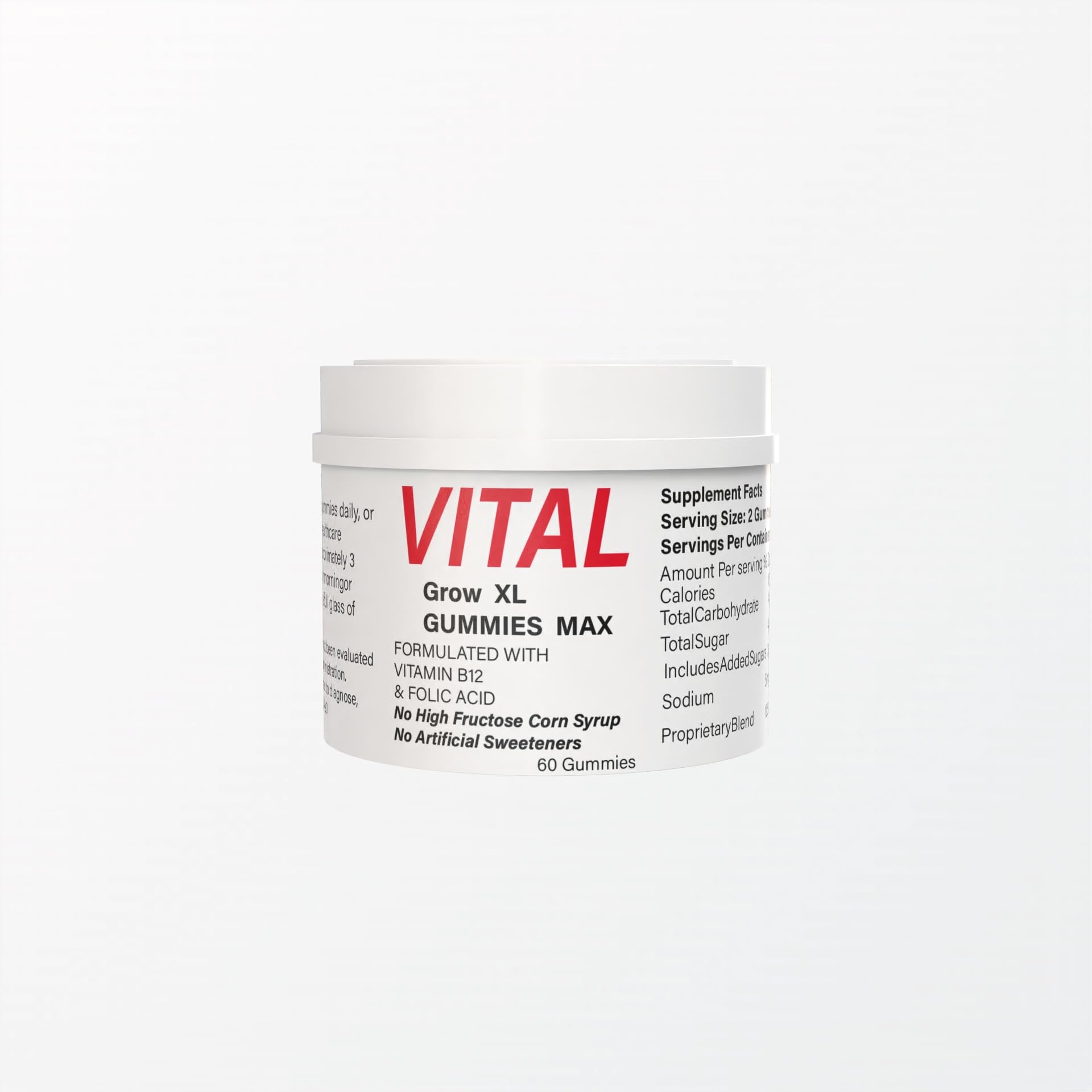 LOCRED Vital Grow XL Performance Gummies for Men, 60 Count
