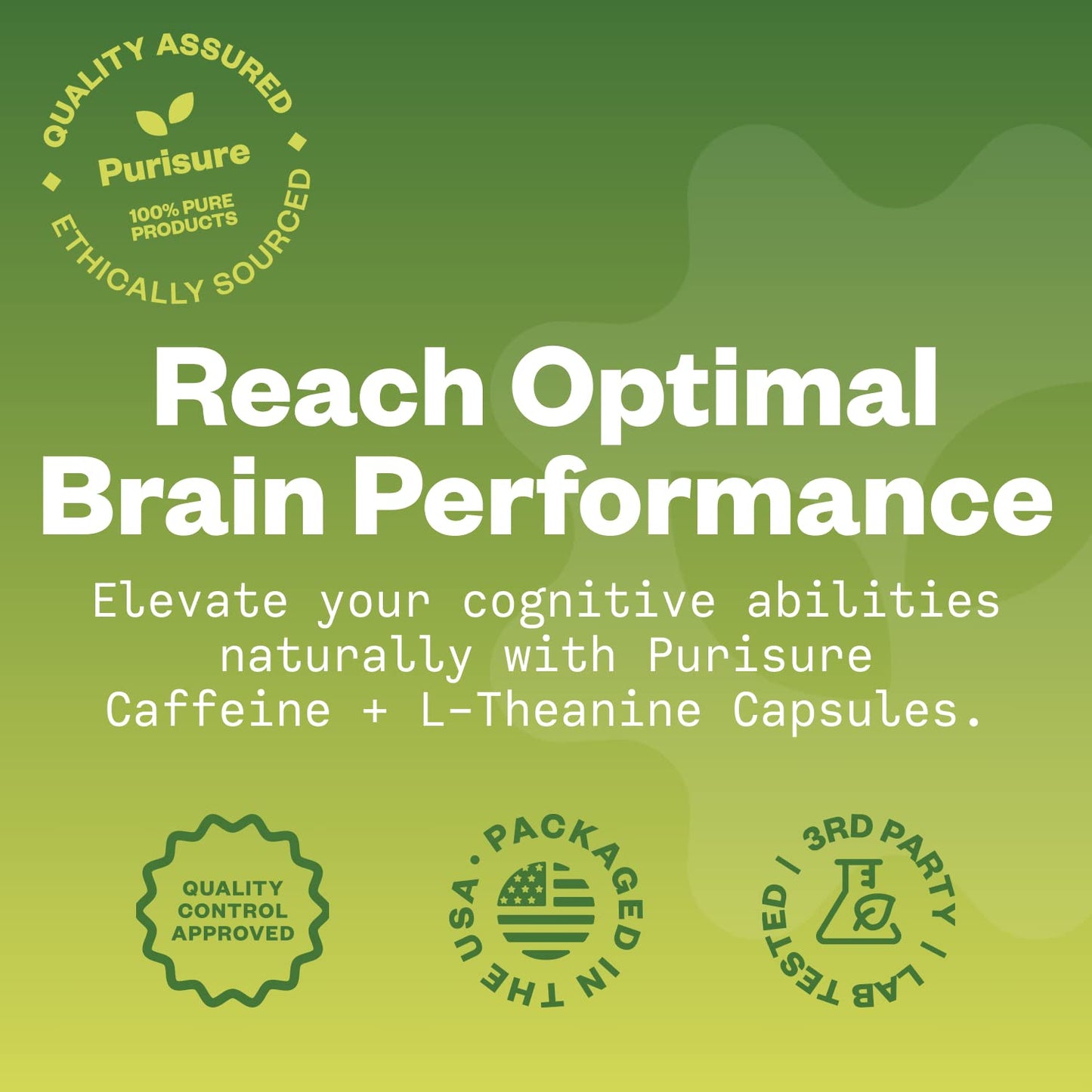 Purisure Caffeine Theanine Capsules, 120 Capsules