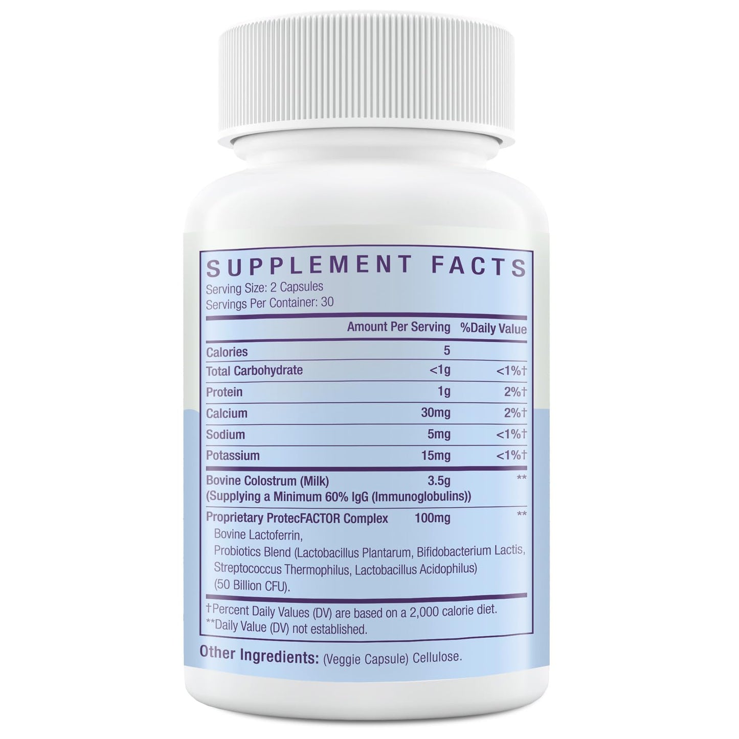 Yonrave Bovine Colostrum Capsules 1300mg, 60% IgG, 120 Capsules