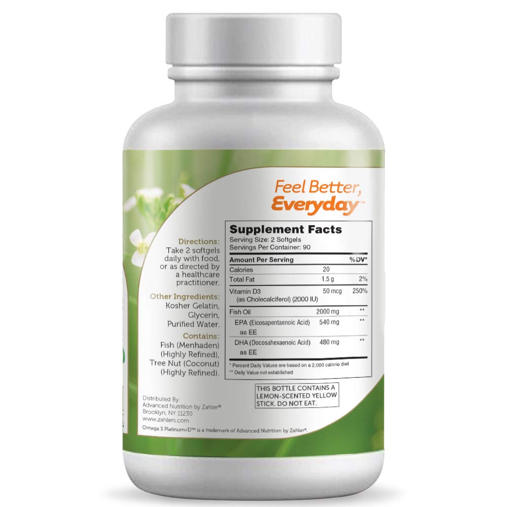 Zahler Omega 3 Platinum +D Softgels 90
