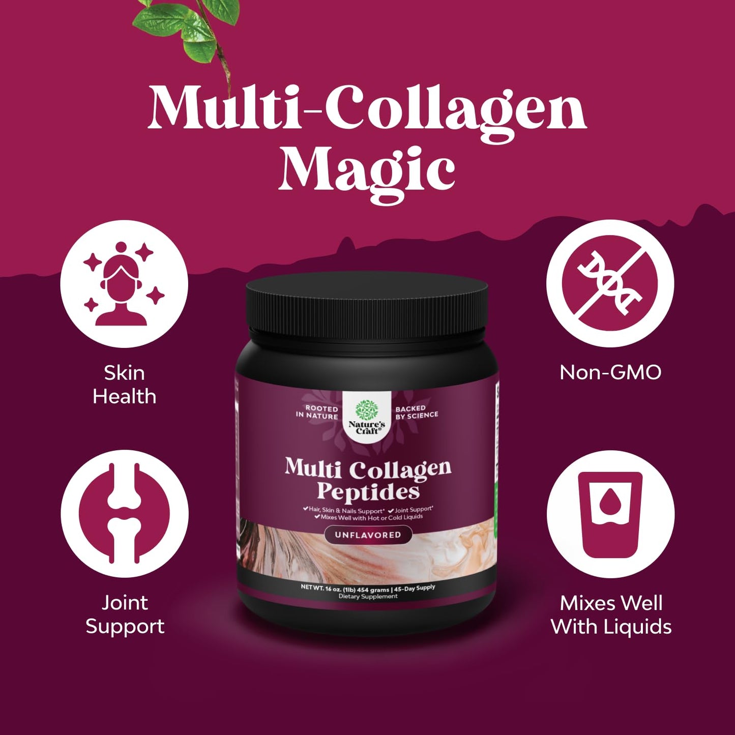 Natures Craft Multi Collagen Protein Powder 16 oz