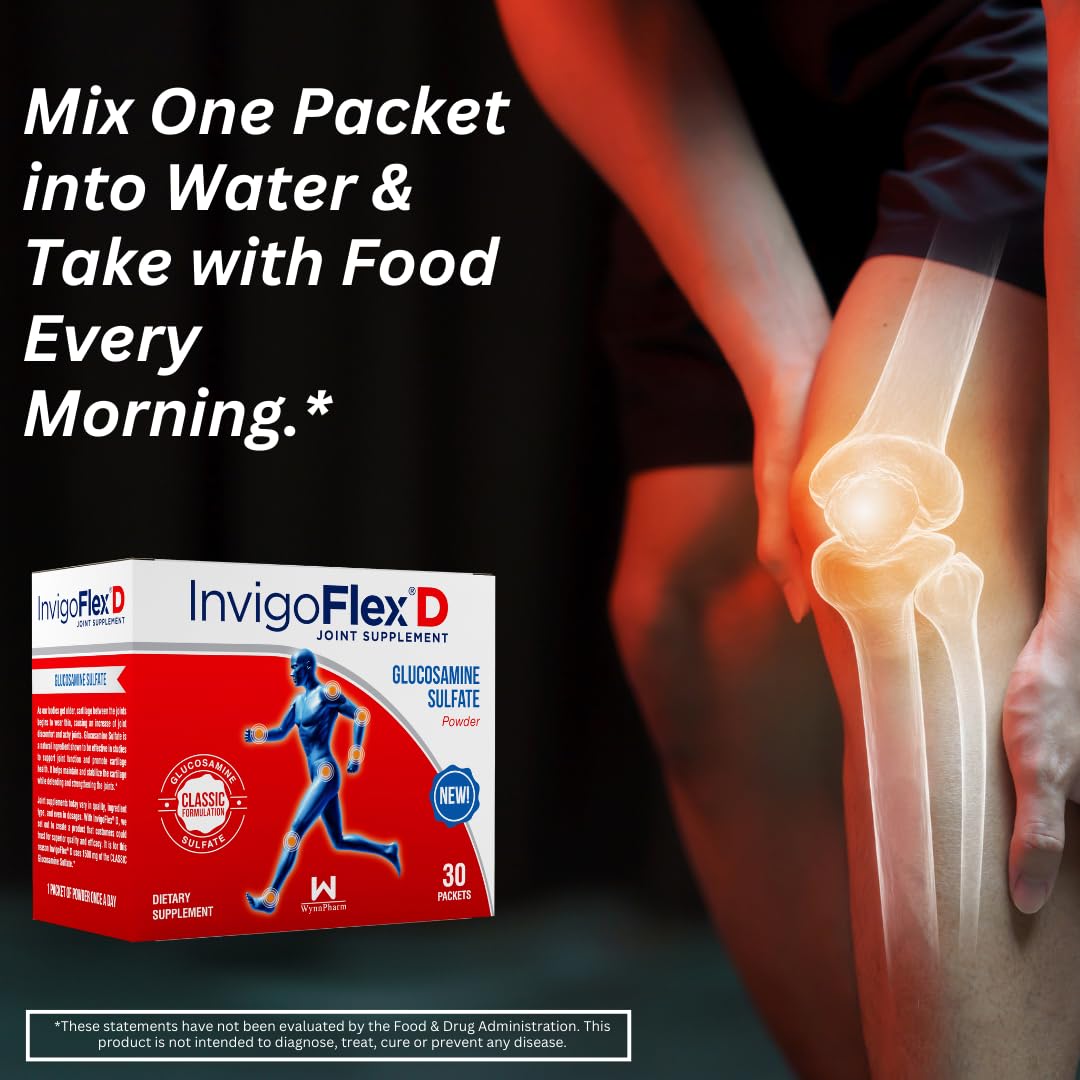 INVIGOFLEX Glucosamine Sulfate Powder, 1500mg, 90 Packets