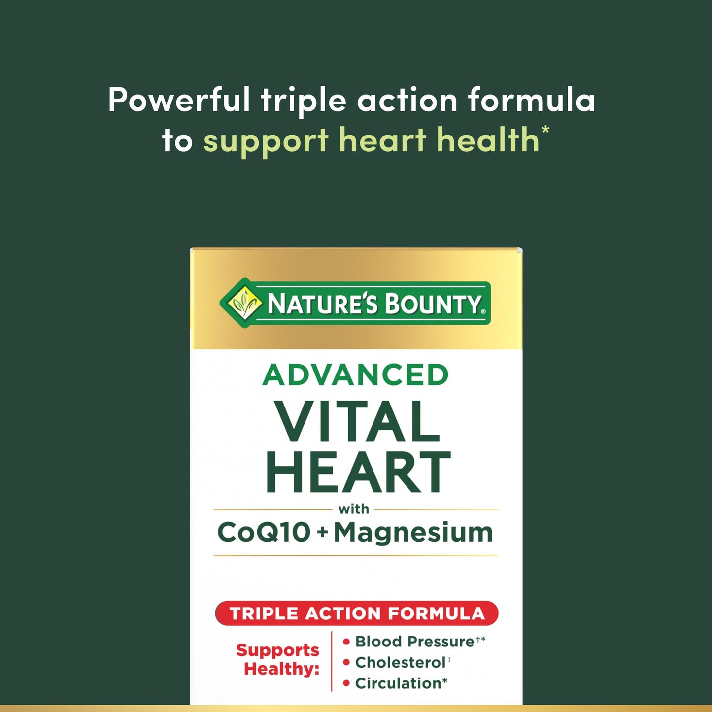 Nature's Bounty Advanced Vital Heart with CoQ10 + Magnesium Softgels, 60 Softgels