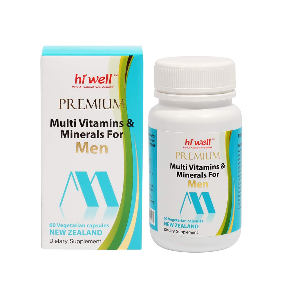 Hi Well Pure & Natural New Zealand Premium Multi Vitamins & Minerals for Men Capsule 60 VegeCapsules