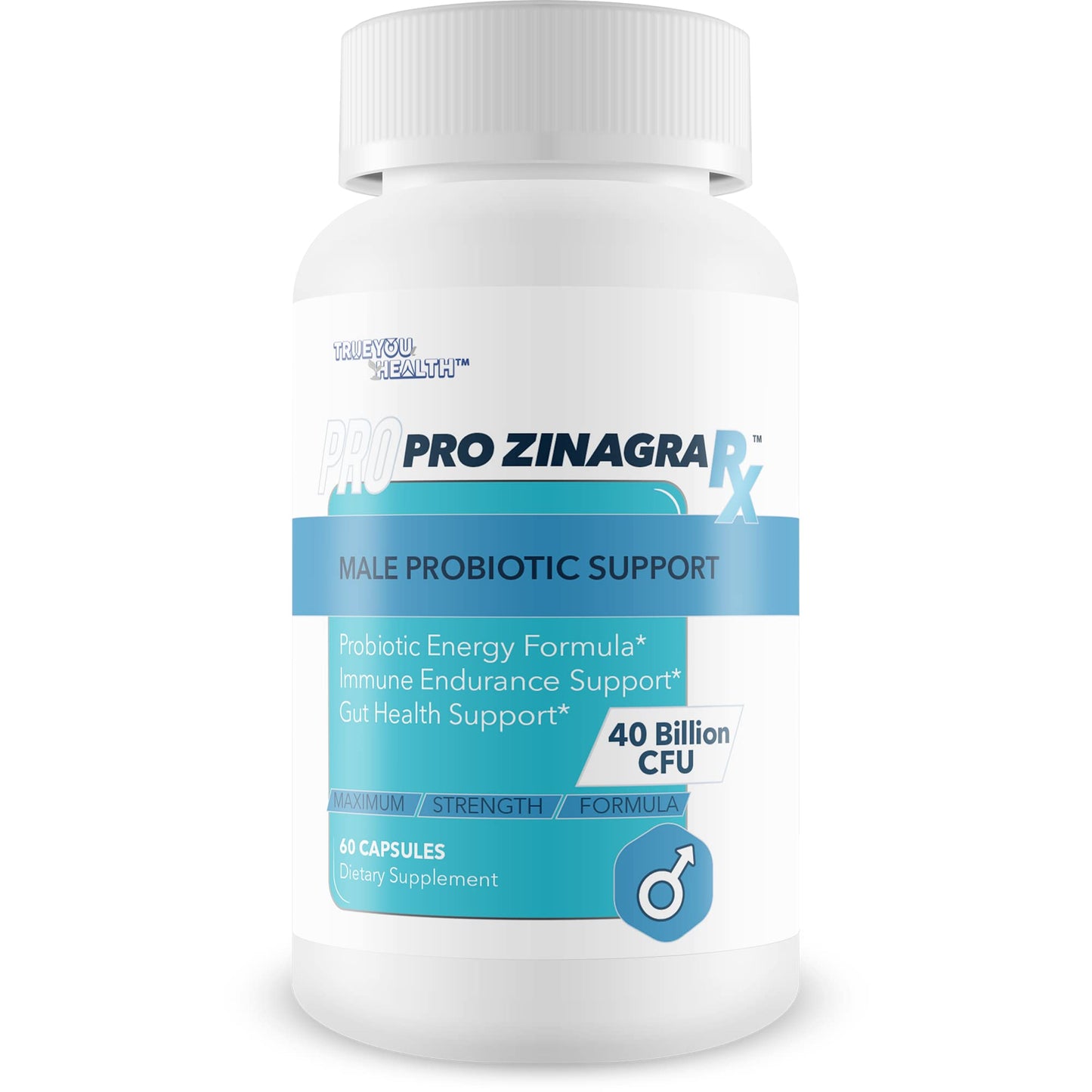 True You Health Pro Zinagra RX Male Probiotic Support Capsule, 60 Count