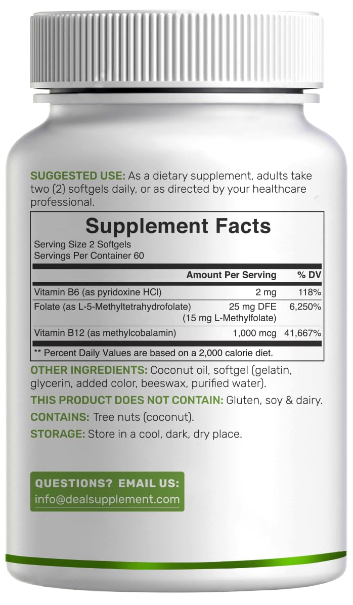 DEAL SUPPLEMENT L-Methylfolate 15 mg Softgels, 120 Count