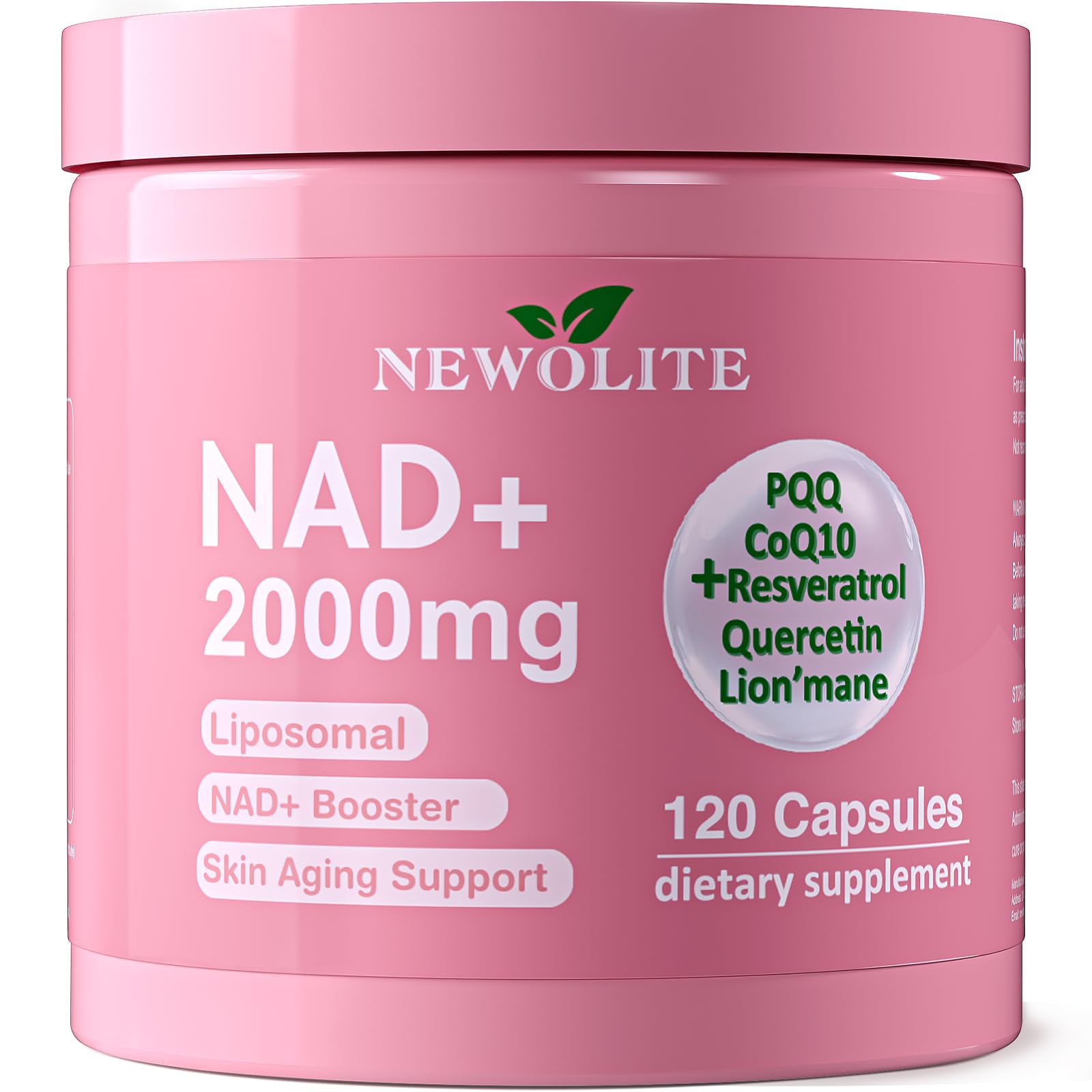 NEWOLITE NAD+ Supplement Capsules 120 Count Bottle