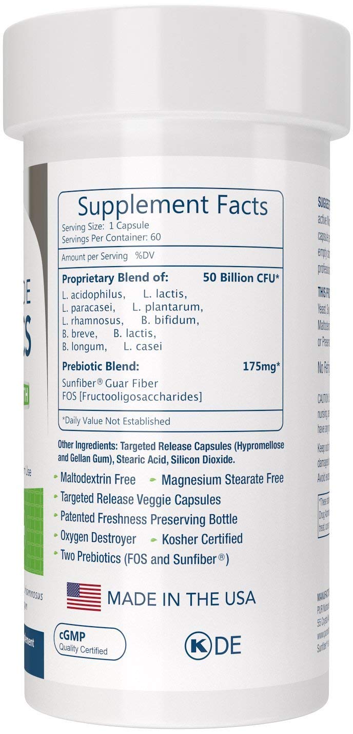 PUR Nutraceuticals Clinical Grade Probiotics 50 Billion CFUs, 60 Capsules