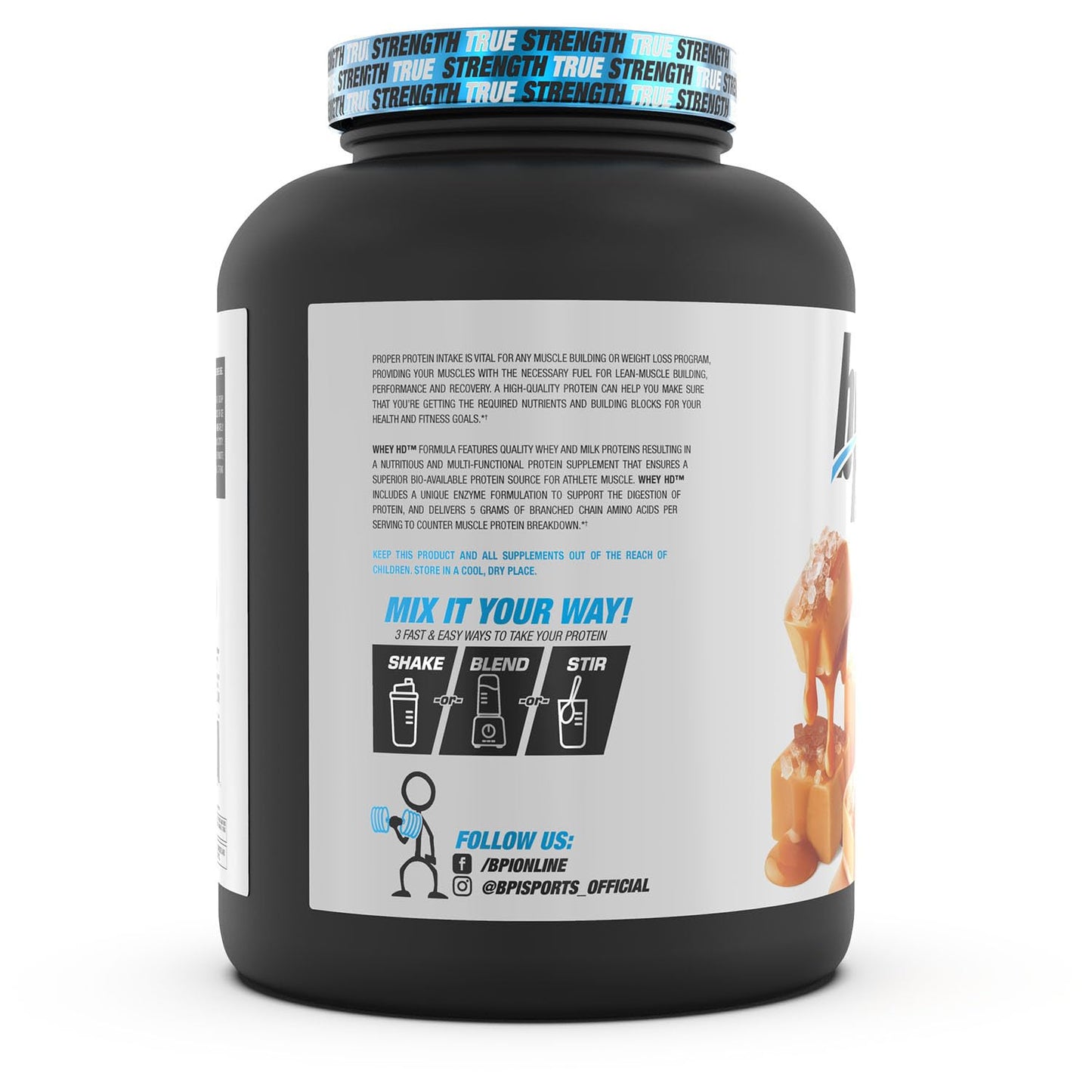 BPI Sports Whey HD Ultra Premium Protein Powder Salted Caramel 65.6 Servings