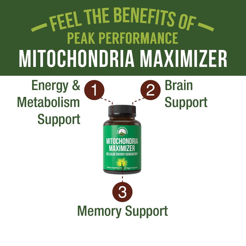 Peak Performance Mitochondria Maximizer with CoQ10 and Active PQQ Capsules, 60 Count