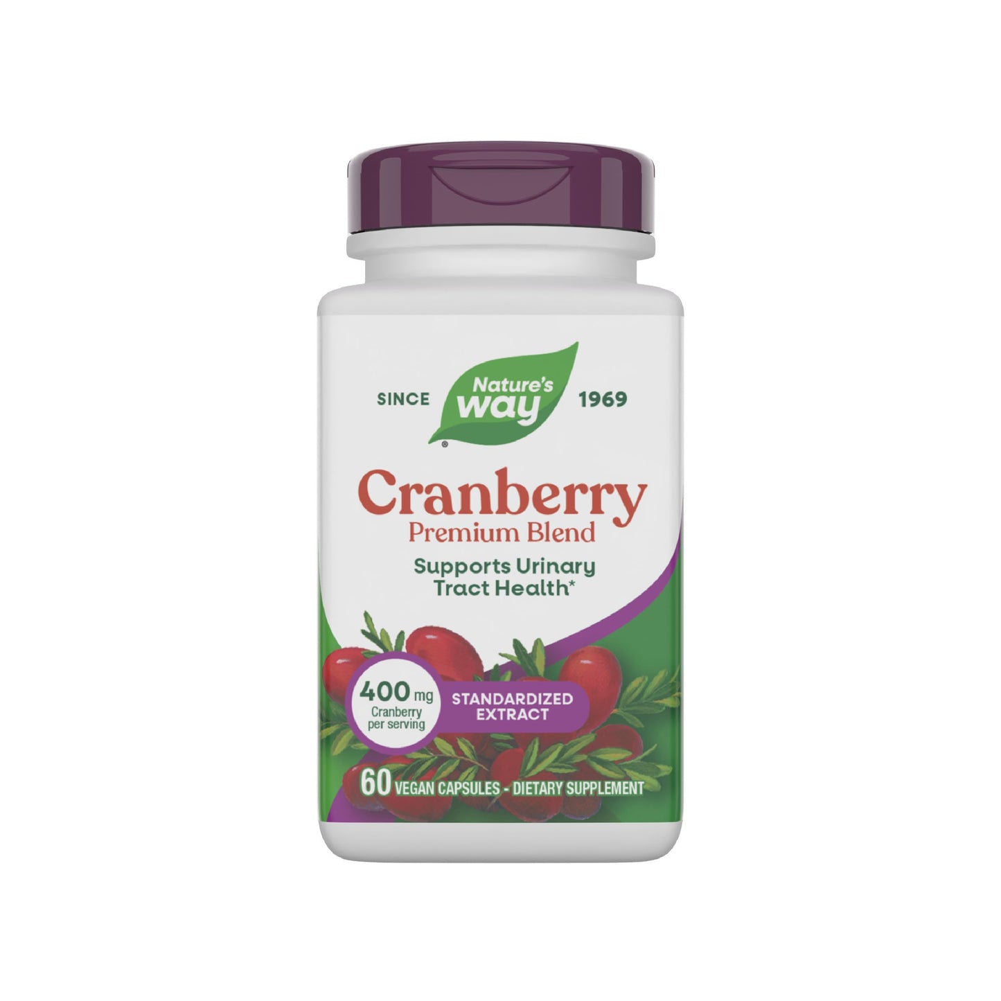 Nature's Way Premium Blend Cranberry Urinary Tract Health Support Capsules, 60 Count