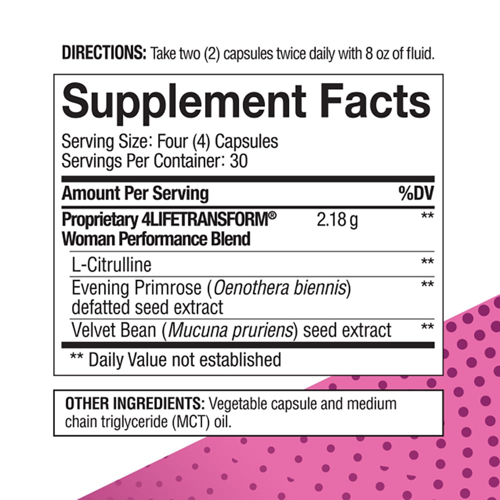 4Life Transform Woman Wellness Support with L-Citrulline Capsules 120 Count