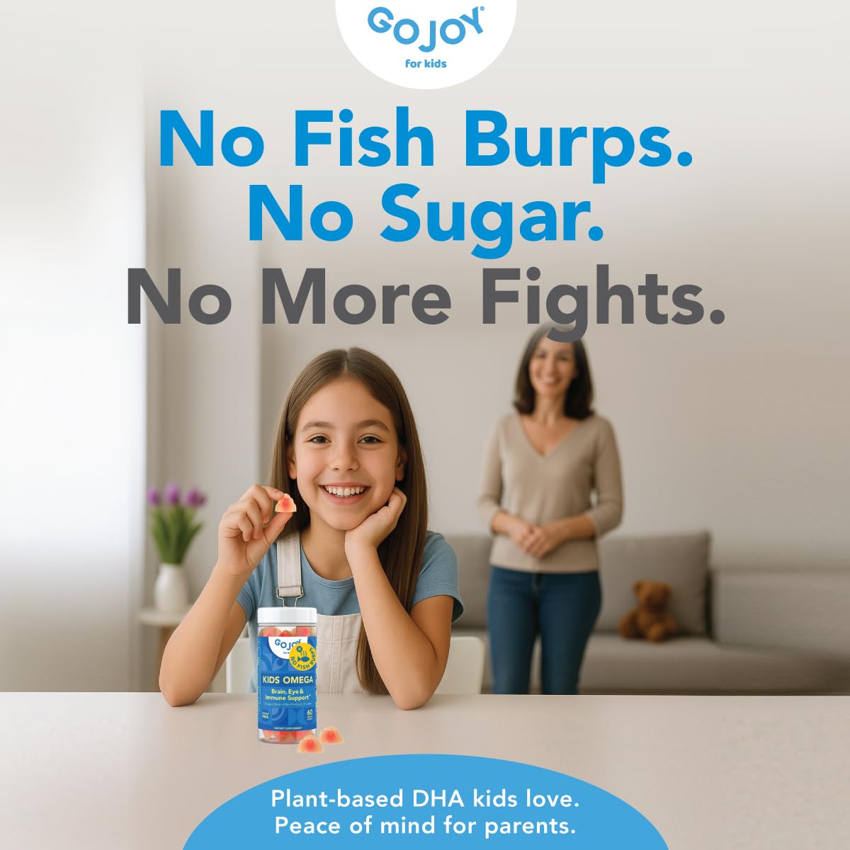 GOJOY NATURALS Kids Omega 3 DHA and 7 in 1 Kids Focus Gummies Bundle 120 Count